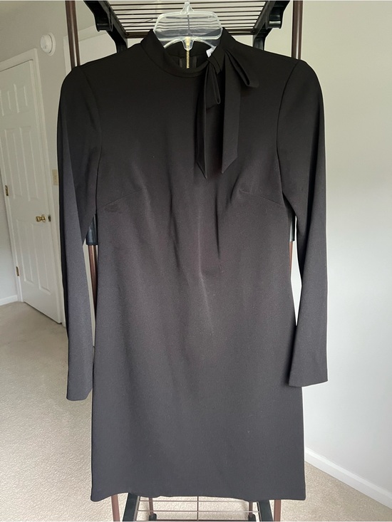 Calvin Klein Dresses & Skirts - Calvin Klein Black Long-Sleeve Tie-Neck Shift Dress